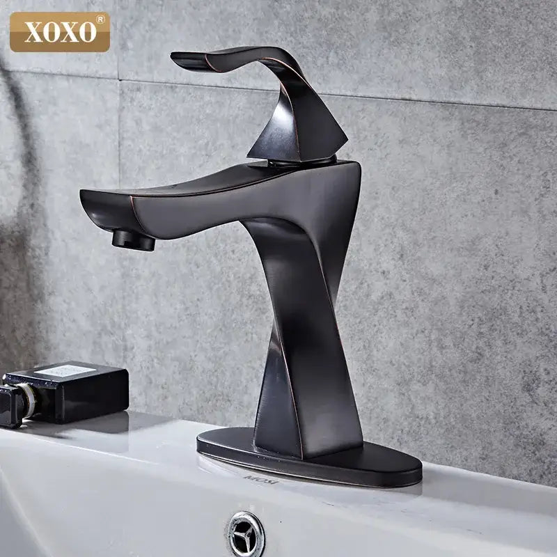 Modern matte black contemporary brass basin faucet bathroom mixer
