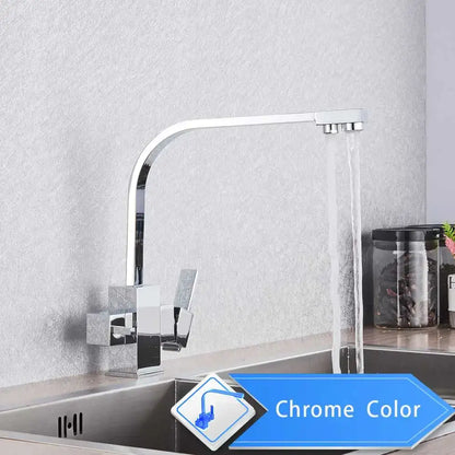 Modern matte black curved dual handle kitchen faucet