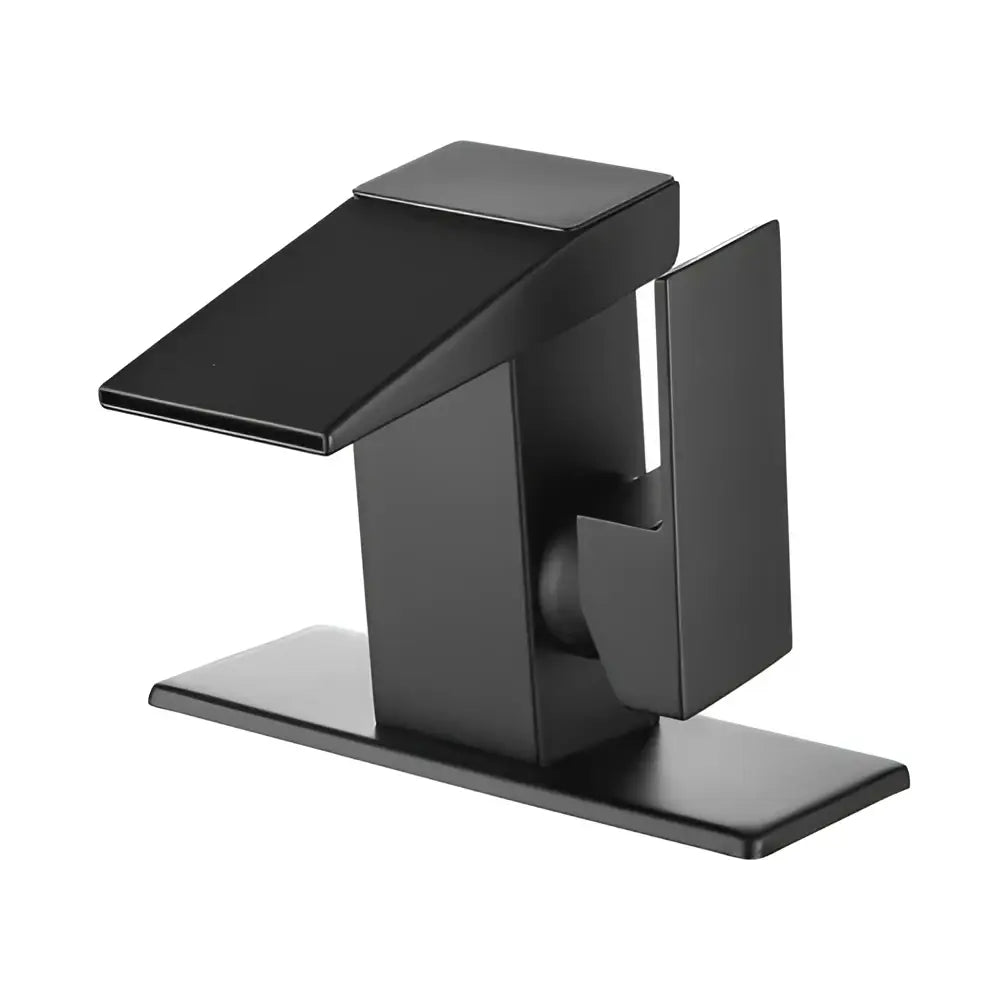 Modern matte black digital display basin faucet bathroom temperature monitor