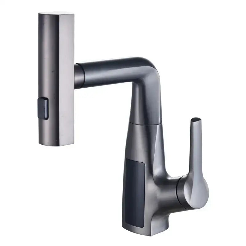 Modern matte black digital display waterfall basin faucet bathroom tap