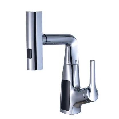 Modern matte black digital display waterfall basin faucet bathroom tap