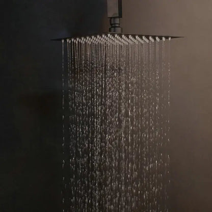Modern matte black digital shower faucet bathroom rainfall system