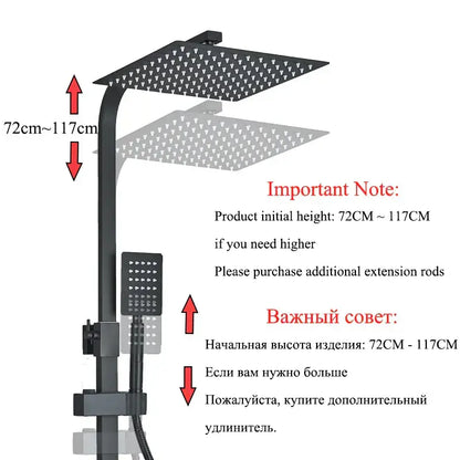 Modern matte black digital shower faucet set with bidet for bathroom
