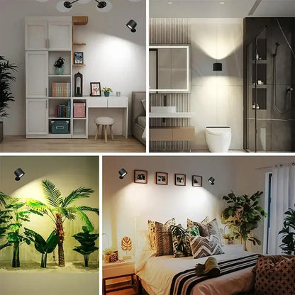 Modern matte black double head wall lamp bedroom led spotlight