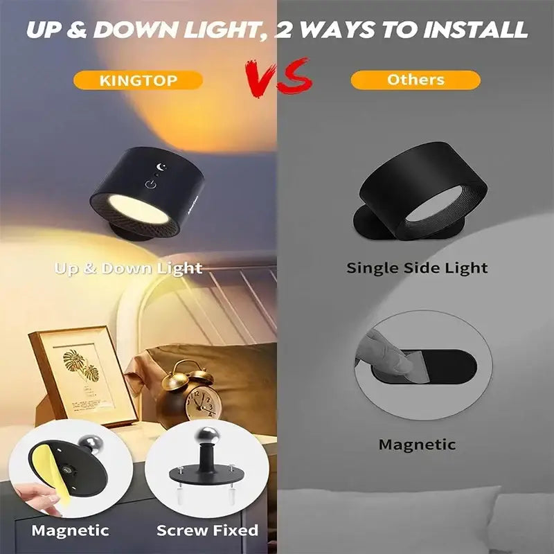 Modern matte black double head wall lamp bedroom led spotlight