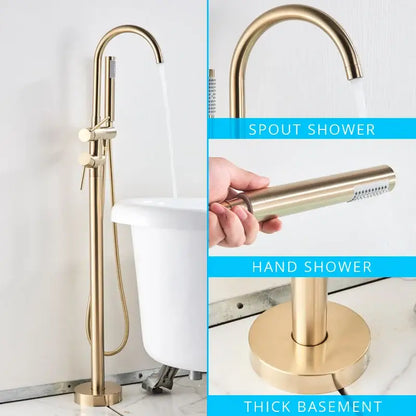 Modern matte black dual handle bathtub faucet set bathroom floor tap