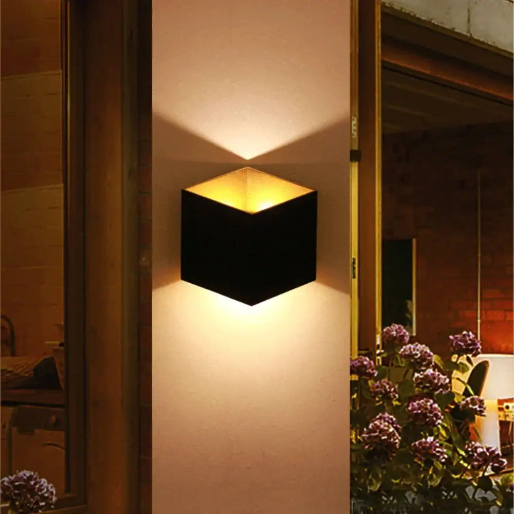 Modern matte black dual-head wall light outdoor sconce decor