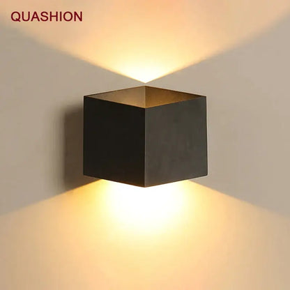 Modern matte black dual-head wall light outdoor sconce decor