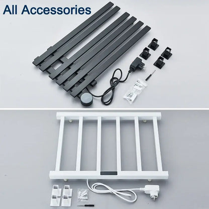 Modern matte black electric towel warmer bathroom digital display