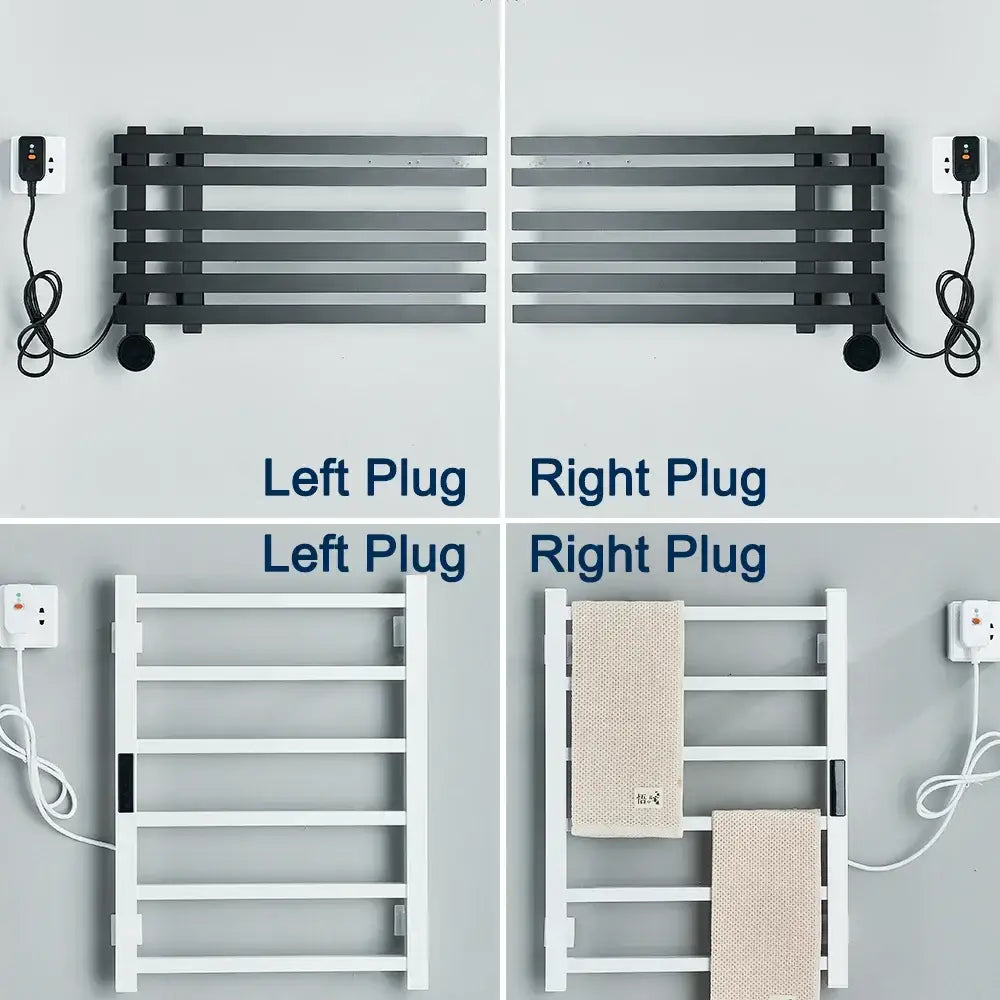 Modern matte black electric towel warmer bathroom digital display