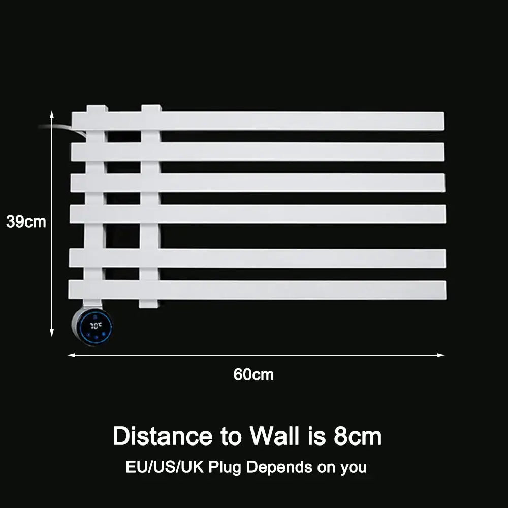 Modern matte black electric towel warmer bathroom digital display