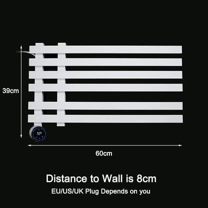 Modern matte black electric towel warmer bathroom digital display