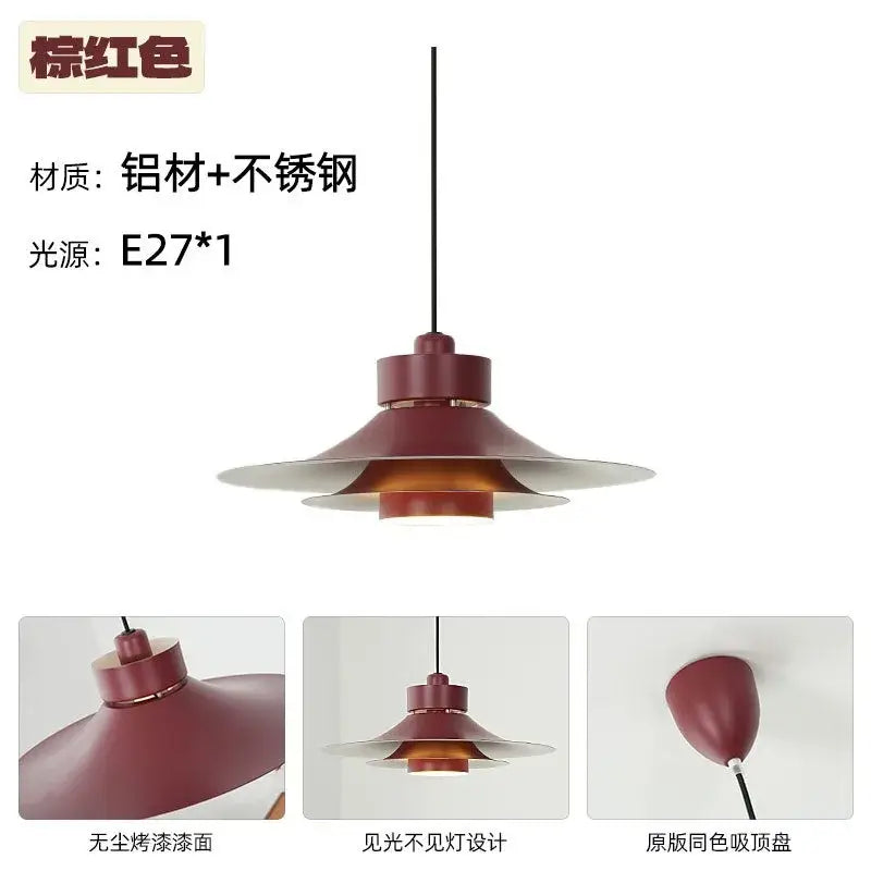Modern matte black flying saucer pendant light dining room