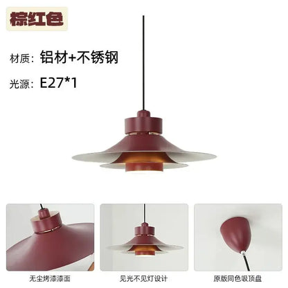 Modern matte black flying saucer pendant light dining room