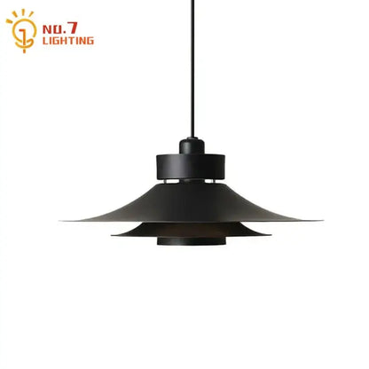 Modern matte black flying saucer pendant light dining room