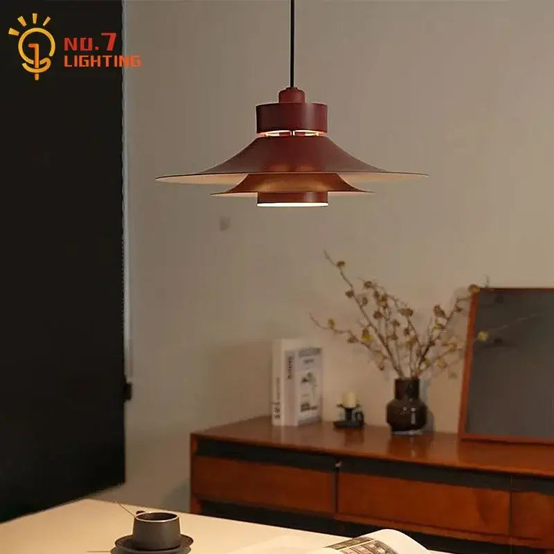 Modern matte black flying saucer pendant light dining room