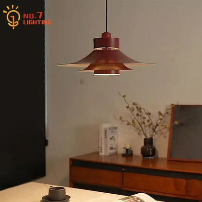 Modern matte black flying saucer pendant light dining room