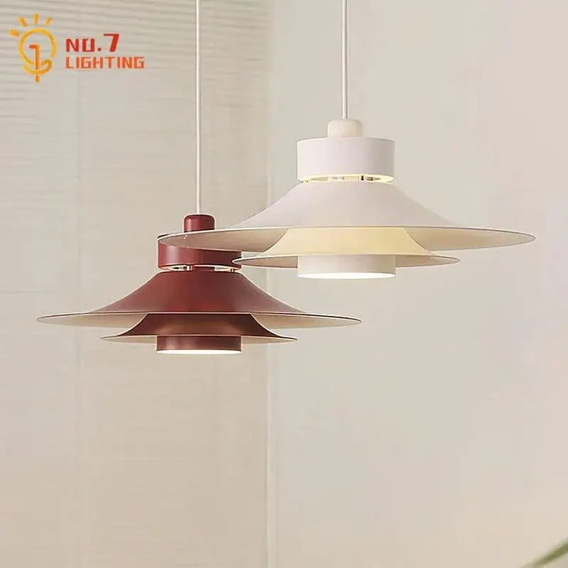 Modern matte black flying saucer pendant light dining room