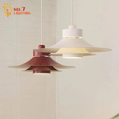 Modern matte black flying saucer pendant light dining room