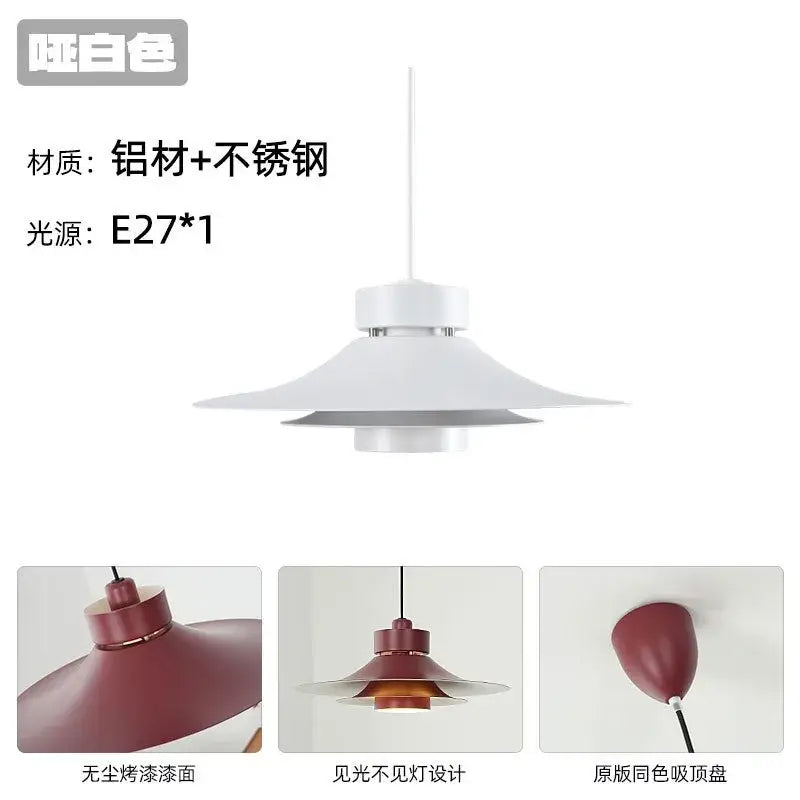 Modern matte black flying saucer pendant light dining room
