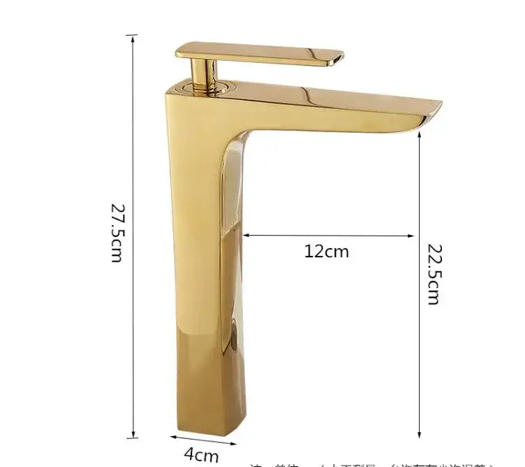 Modern matte black & gold basin faucet bathroom mixer tap