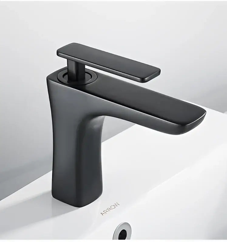 Modern matte black & gold basin faucet bathroom mixer tap