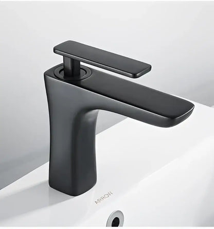 Modern matte black & gold basin faucet bathroom mixer tap