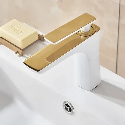Modern matte black & gold basin faucet bathroom mixer tap