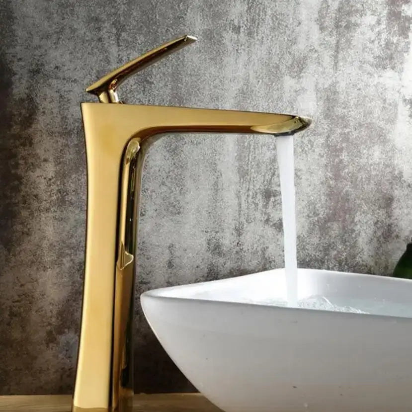 Modern matte black & gold basin faucet bathroom mixer tap