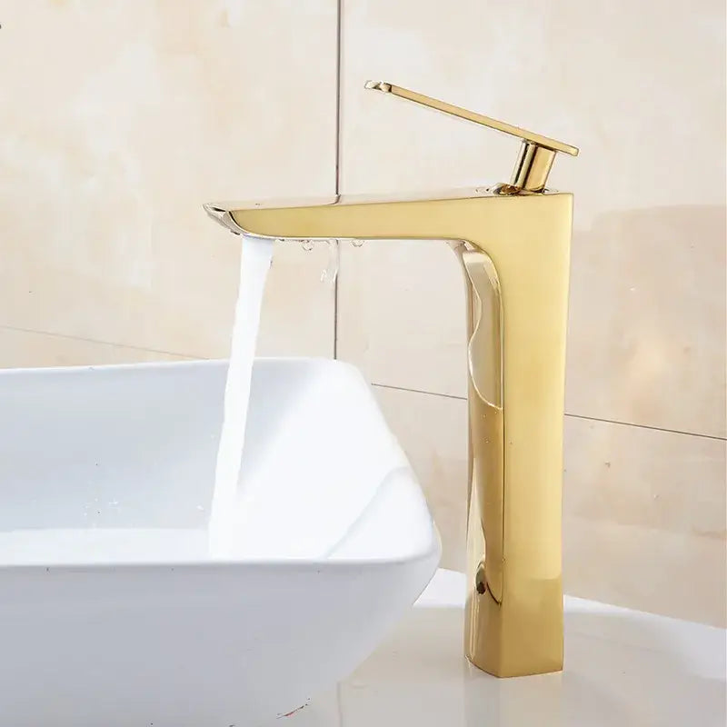 Modern matte black & gold basin faucet bathroom mixer tap