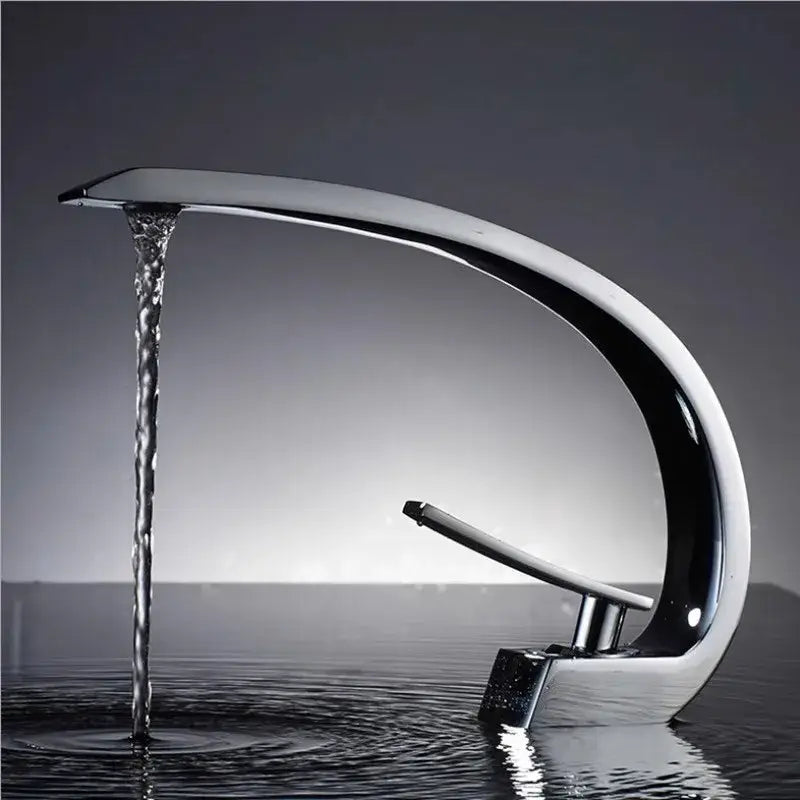 Modern matte black & gold modern basin faucet for bathroom