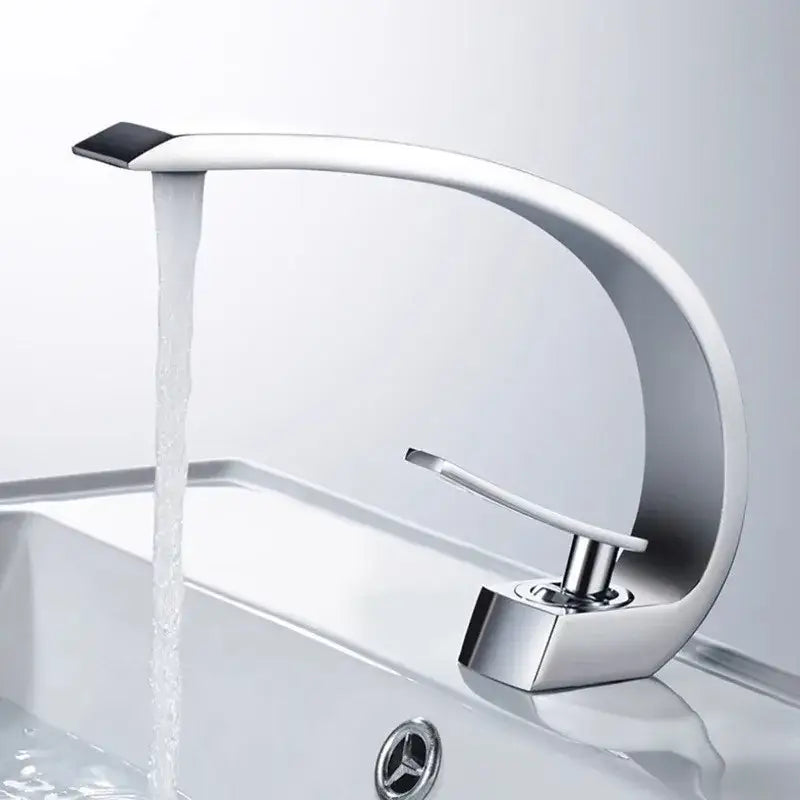 Modern matte black & gold modern basin faucet for bathroom