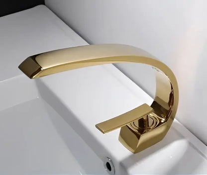 Modern matte black & gold modern basin faucet for bathroom