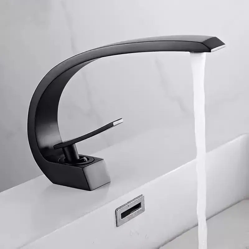 Modern matte black & gold modern basin faucet for bathroom