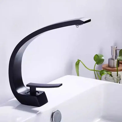 Modern matte black & gold modern basin faucet for bathroom