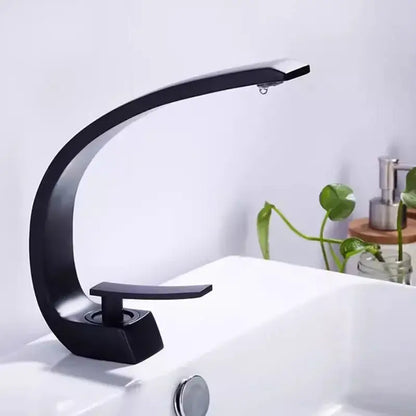 Modern matte black & gold modern basin faucet for bathroom