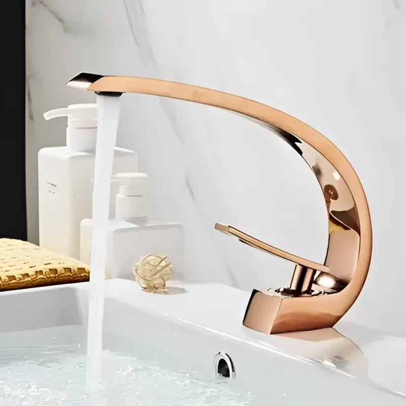 Modern matte black & gold modern basin faucet for bathroom