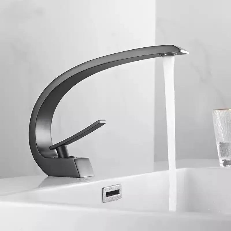 Modern matte black & gold modern basin faucet for bathroom