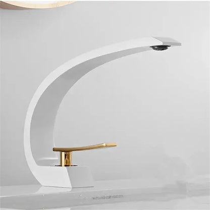 Modern matte black & gold modern basin faucet for bathroom