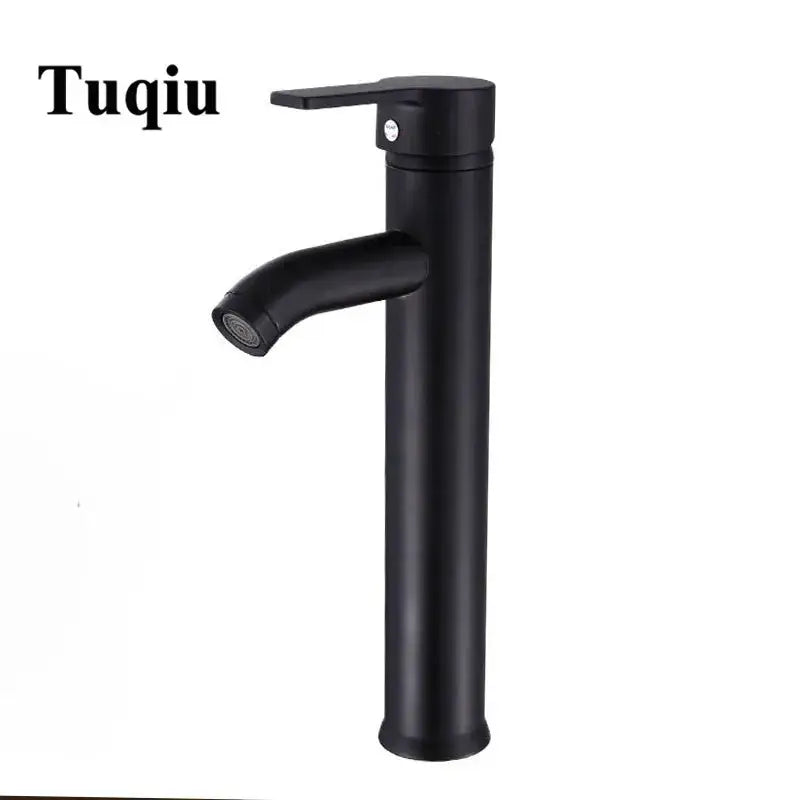 Modern matte black & gold single handle faucet wash basin mixer
