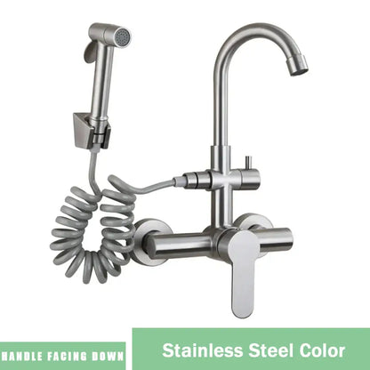 Modern matte black gourmet kitchen faucet with extendable spray