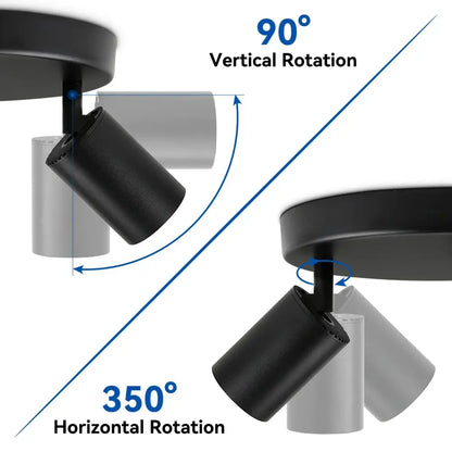 Modern matte black gu10 led ceiling light for dining rooms