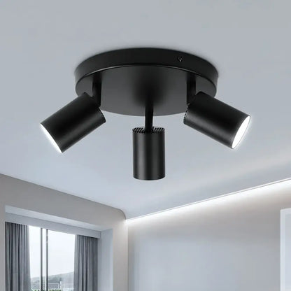 Modern matte black gu10 led ceiling light for dining rooms