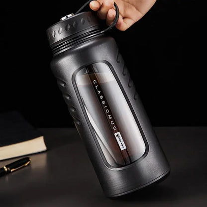 Modern matte black insulated glass water cup kitchen drinkware