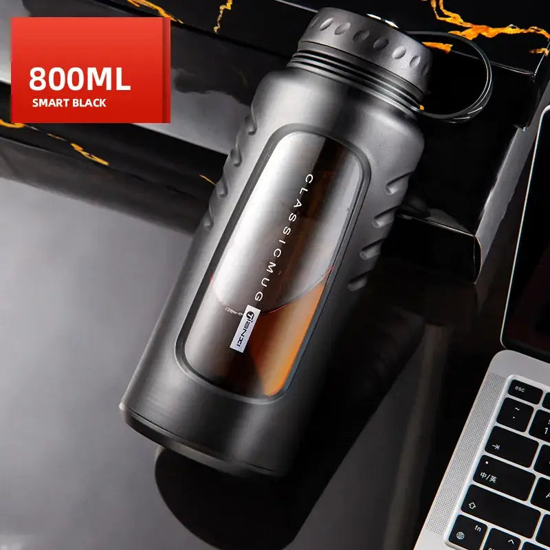 Modern matte black insulated glass water cup kitchen drinkware