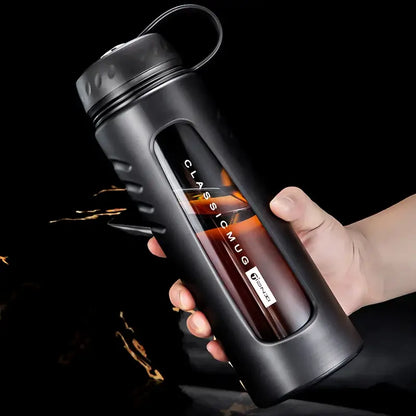 Modern matte black insulated glass water cup kitchen drinkware