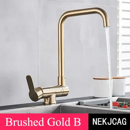 Modern matte black kitchen faucet 360 rotating sink mixer tap