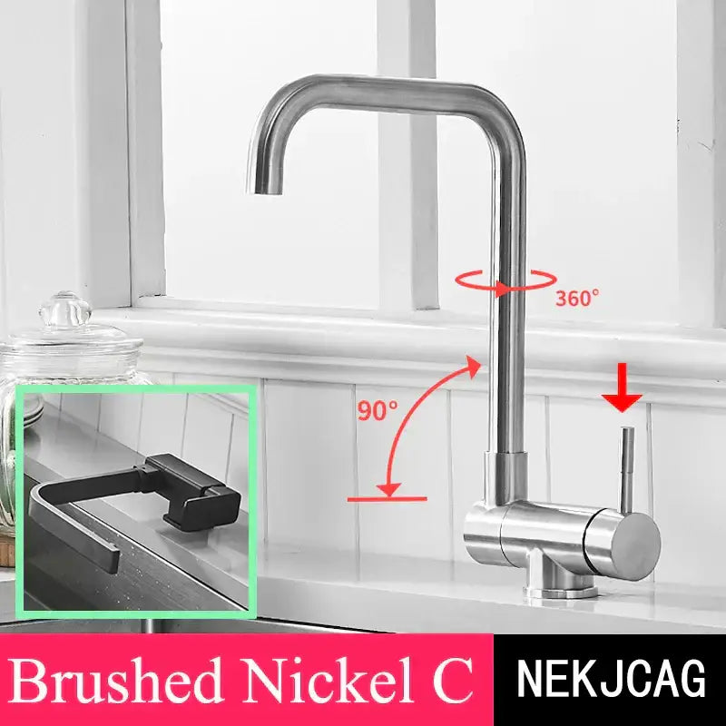 Modern matte black kitchen faucet 360 rotating sink mixer tap