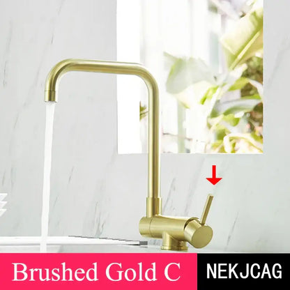 Modern matte black kitchen faucet 360 rotating sink mixer tap