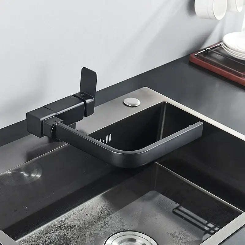 Modern matte black kitchen faucet 360 rotating sink mixer tap